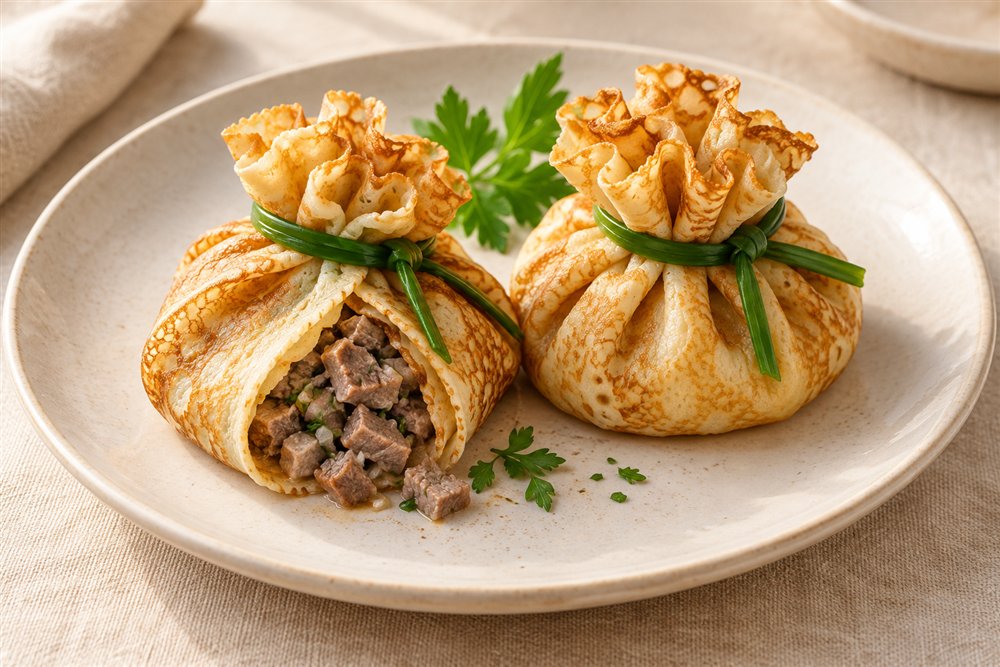 Узелок с языком или мясом — визуализация подачи